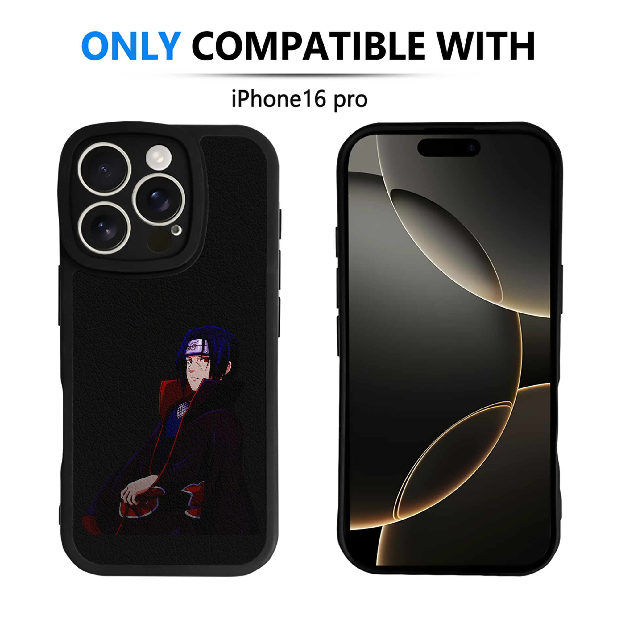 （画像用） NARUTO -ナルト- うちは イタチ Uchiha Itachi 【iPhone 16シリーズ対応】シリコンスマホケース（レザー調） 材質：シリコン